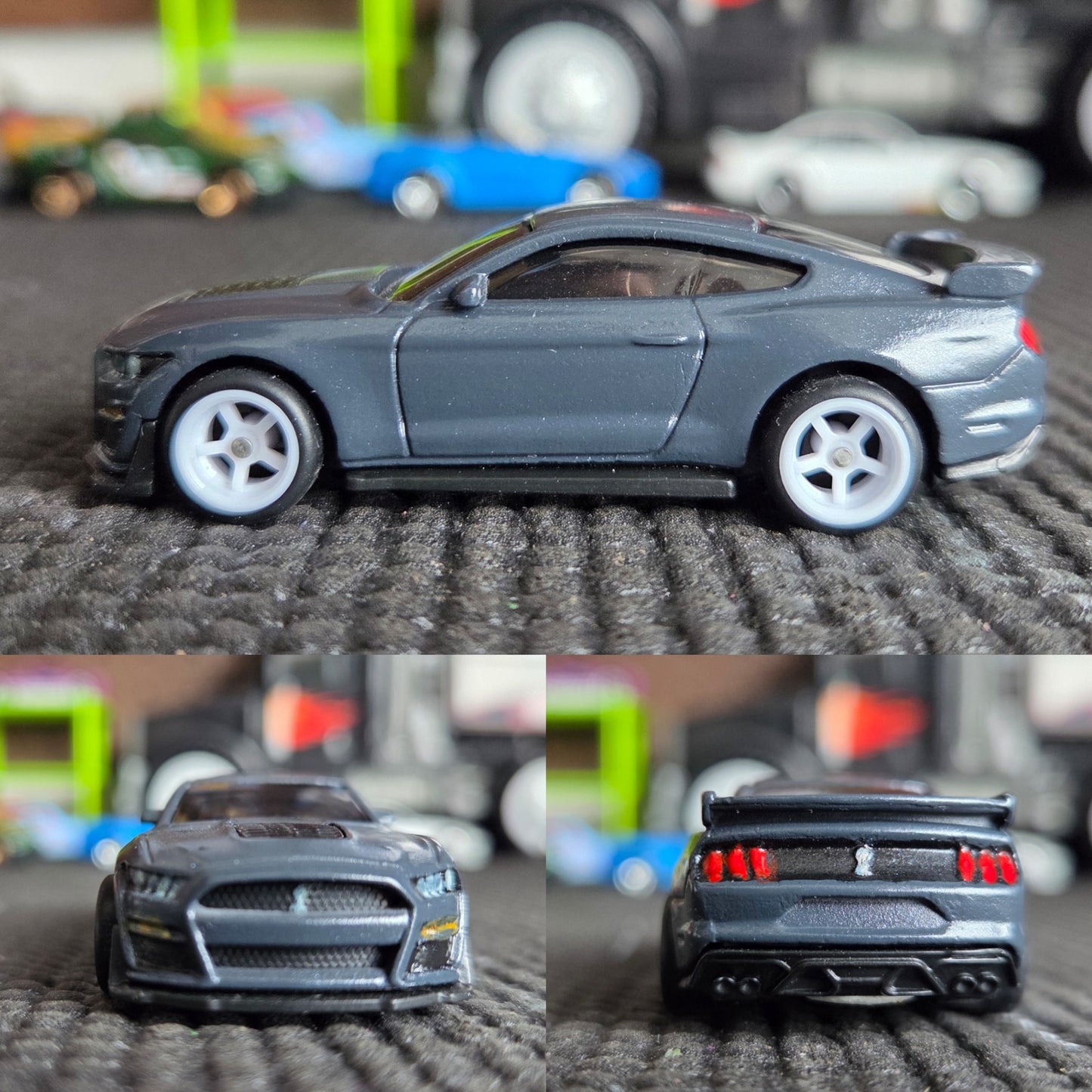 Restored Custom 2024 Shelby GT500 - Pearl Grey with White Wheels - Signed Display Case