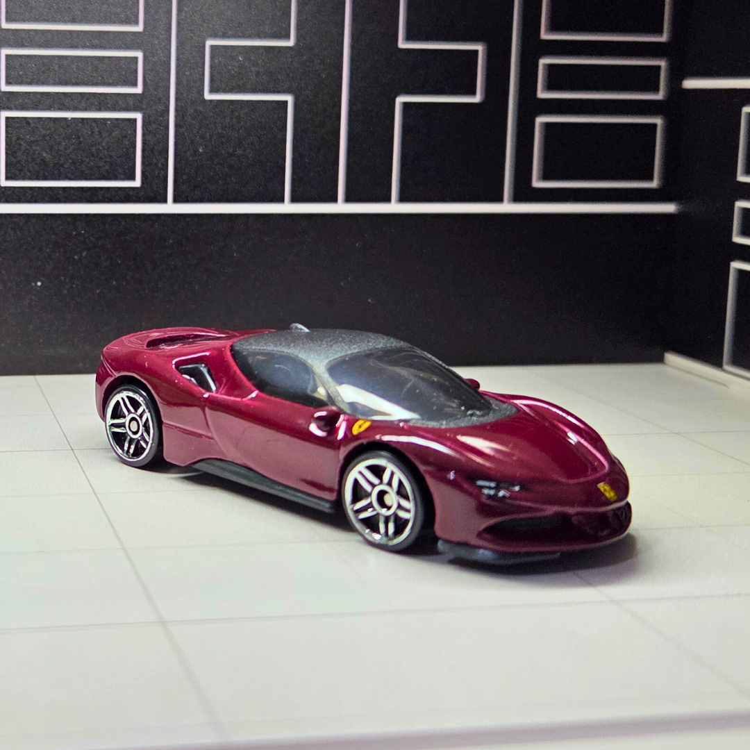 1/64 Auto Showcase Diorama with Black Tech Grid Walls