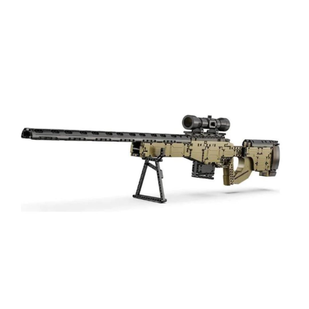CaDA Model Sniper Rifle Brick Building Set – 979 Pieces, Functional Bolt & Scope