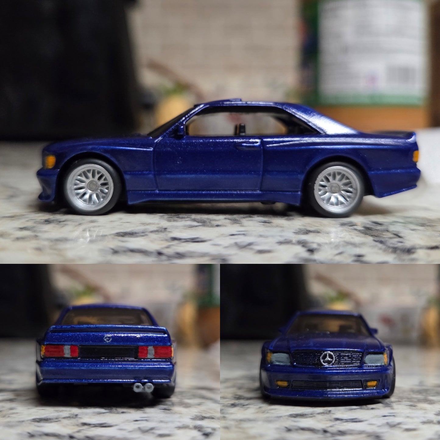 Custom AMG Mercedes - Racing Blue with Silver Wheels - Signed Display Case