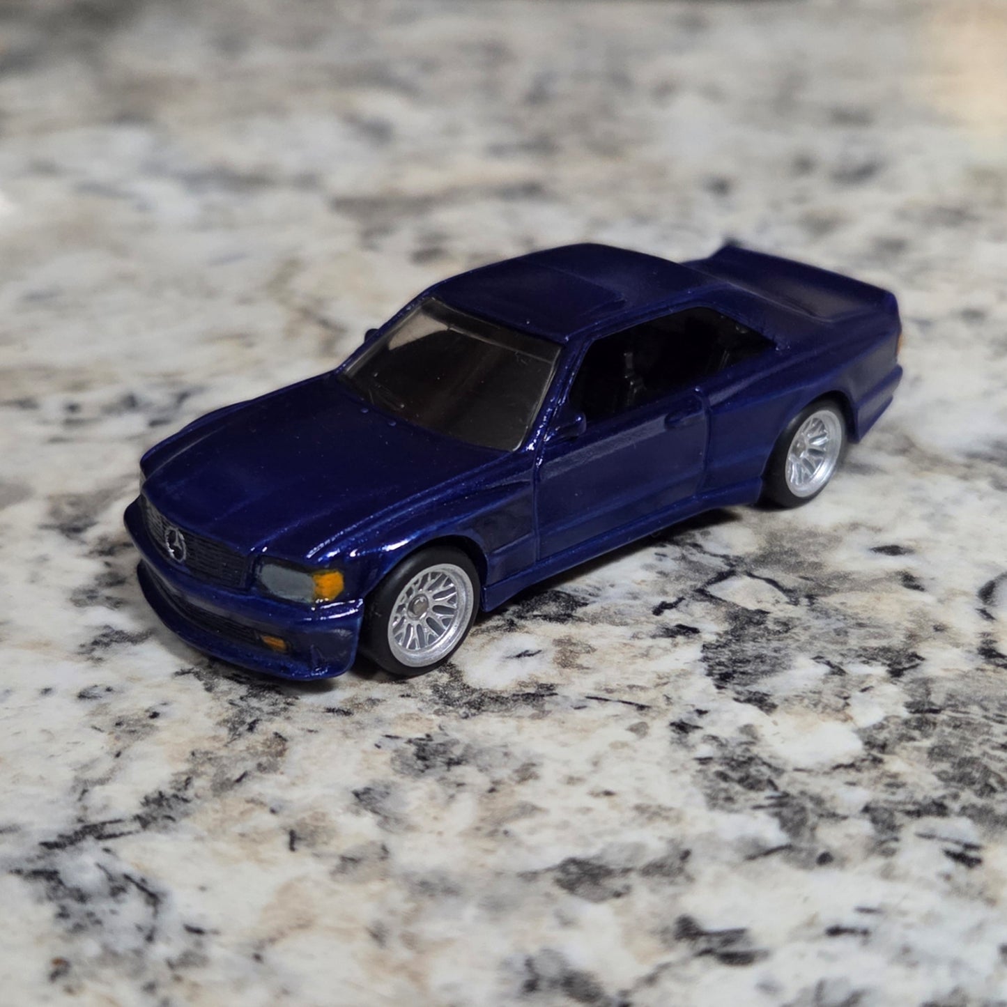 Custom AMG Mercedes - Racing Blue with Silver Wheels - Signed Display Case